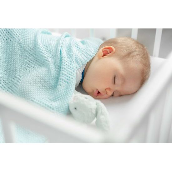 Sensillo Dětská pletená bambusová deka do kočárku 100x80 cm šedá