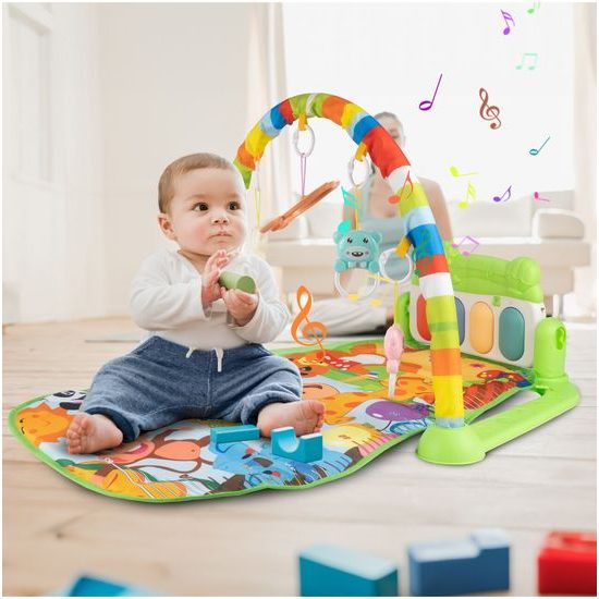 Dětská hrací deka s piankem Pedal Piano - modrá