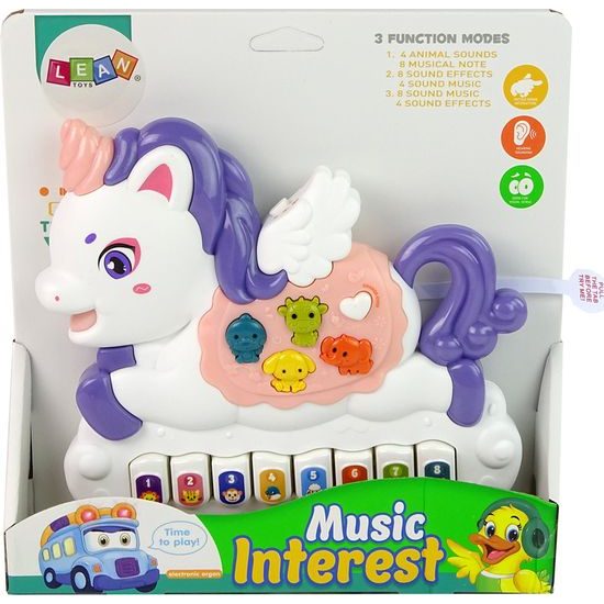 Interaktivní piano ve tvaru Jednorožce bílé