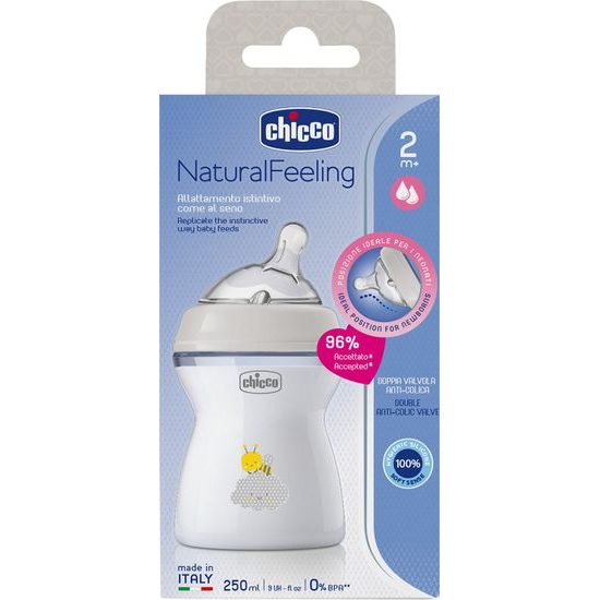 CHICCO Láhev kojenecká Natural Feeling 250ml, 2m+