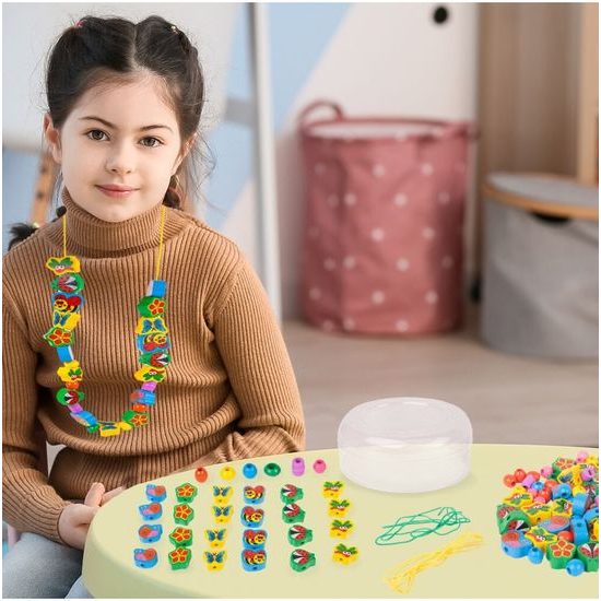 Sada dřevěných korálků Marine Beads 80 kusů