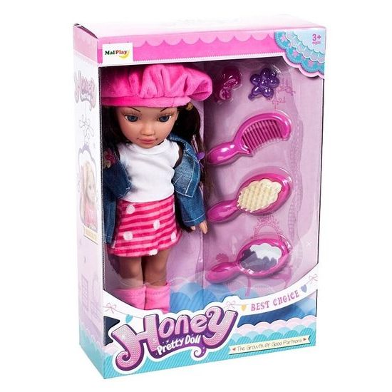 Panenka brunetka Honey Doll 30 cm s příslušenstvím