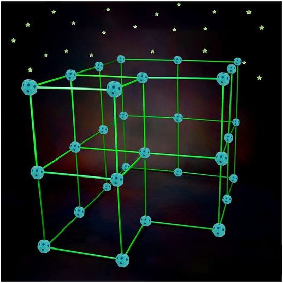 Svítící kreativní stavebnice ze slámek Creative Forts 52 dílků