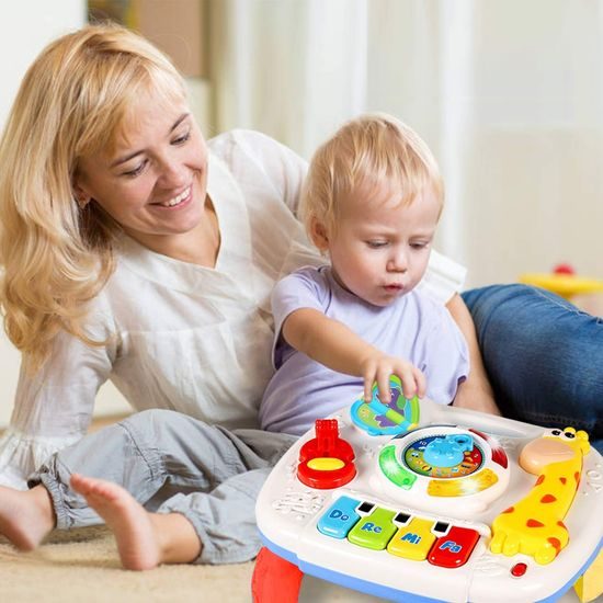 Edukačný stolček s piankom a zvukmi 2v1 Žirafa