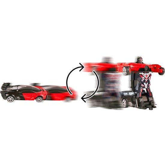 Robot transformer 2v1 Robocar 1:18 červený