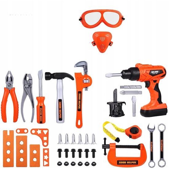 Dětská pracovní dílna s vrtačkou na baterie v kufříku s kolečky