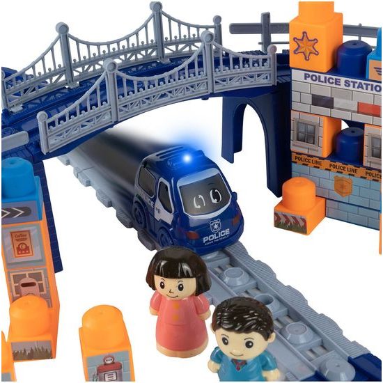 Policajná vláčikodráha so svetlom a zvukom Police Trail 65 súčasťí