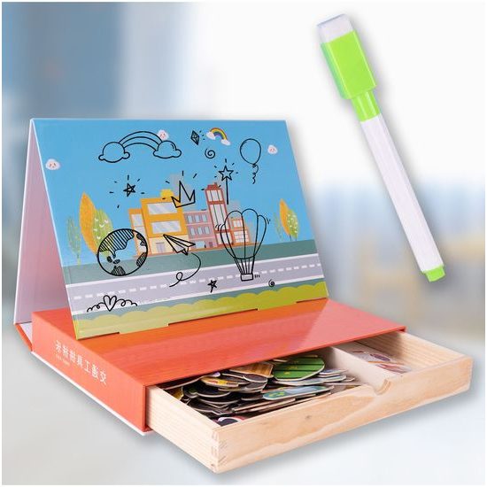 Dřevěná magnetická ukládačka Dopravní prostředky - 94 kusů