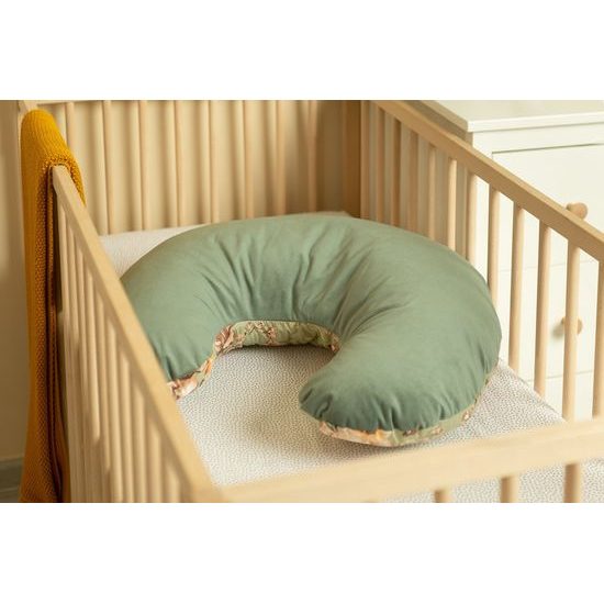 Kojící polštář ve tvaru U sensillo zelená s květy