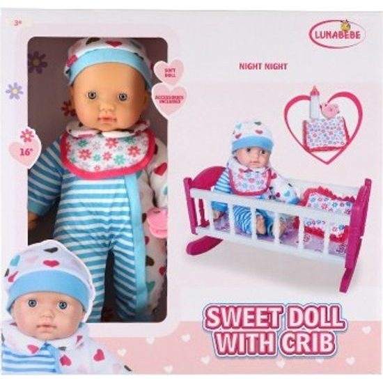 Panenka miminko - měkké tělo s dudlíkem s kolébkou