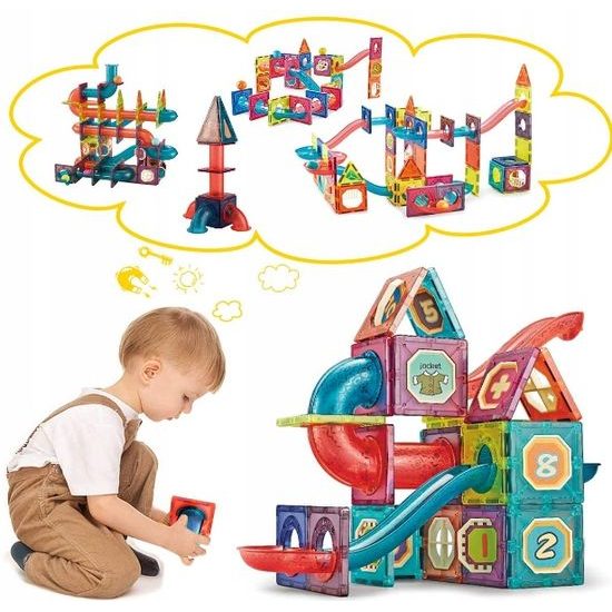 Doris magnetická stavebnice se skluzavkou DIY Magnetic 78 dílů