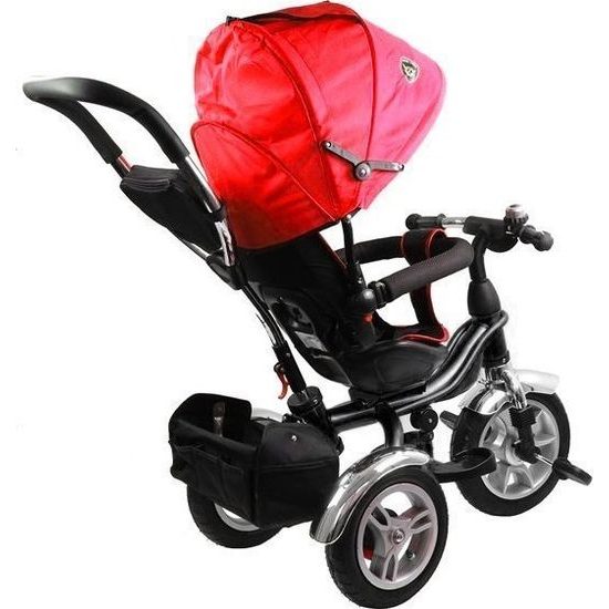 Majlo Toys multifunkční tříkolka s nafukovacími koly PRO500 červená