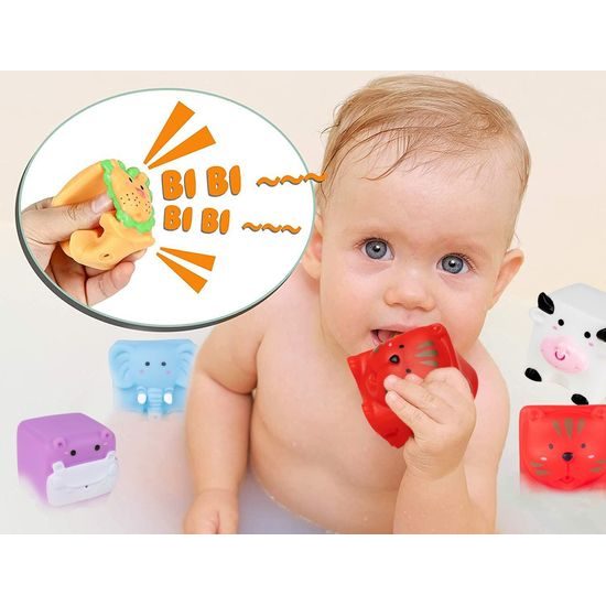 Senzorické kostky se zvířátky pro nejmenší Bath Toys 6 kusů