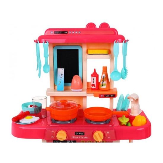 Dětská mini kuchyňka se zvuky a párou Little Chef- růžová