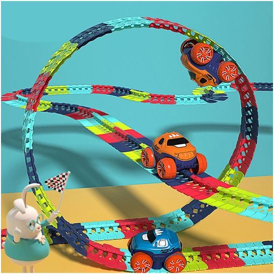 Elastická dráha s autíčkem na baterie 195 dílků Changeable Tracks