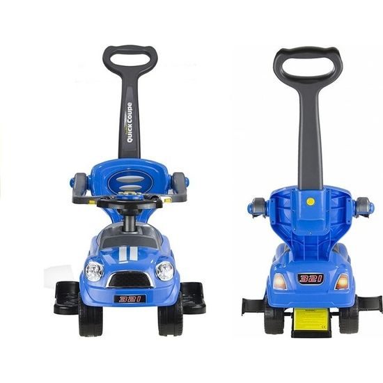 Dětské odstrkovadlo s vodící rukojetí - modré auto