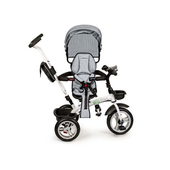 Ecotoys dětská tříkolka s otočným sedadlem 2v1 šedá