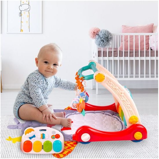 Chodítko 2v1 s hrací dekou a piankem Playmat Stroller