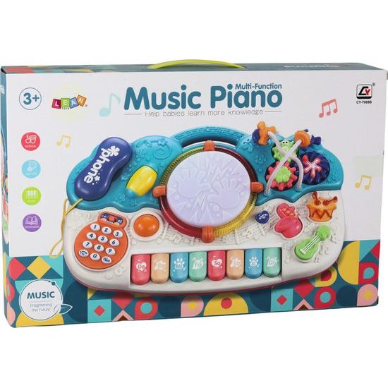 Vzdělávací hudební klavír s bubínkem