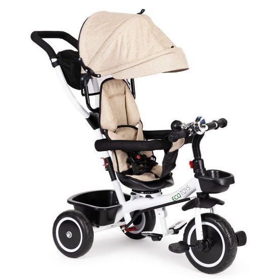 Ecotoys dětská tříkolka s otočným sedadlem S360 béžová