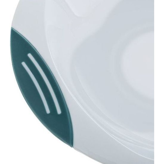 Talířek s přísavkou tyrkysová-bílá