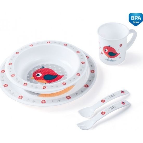 Canpol babies Plastová sada nádobí Cute Animals - Ptáček
