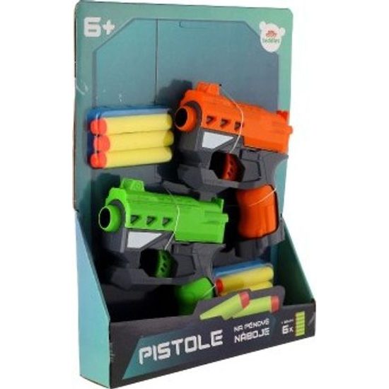 Pistole 2ks na pěnové náboje + 6ks nabojů