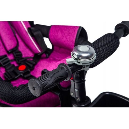 Ecotoys dětská tříkolka s otočným sedadlem Rotage růžová - nafukovací kola