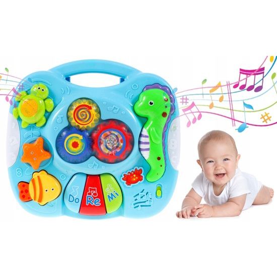 Edukační stoleček s piankem a zvuky 2v1 Želvička