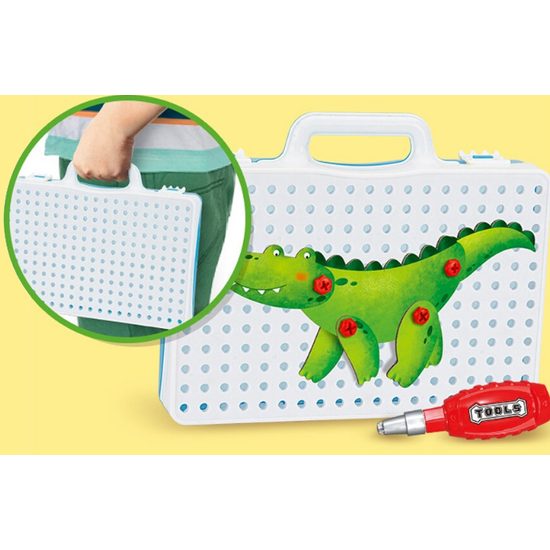 Konstrukční stavebnice s vrtačkou na baterie Zoo Panel 172 ks