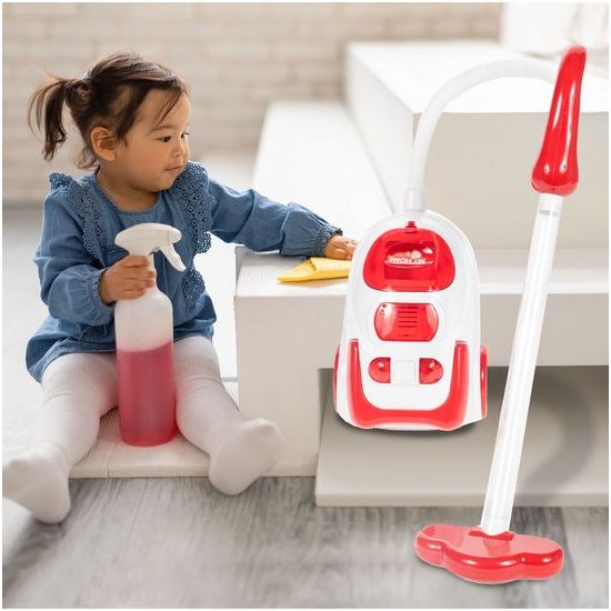 Dětský vysavač na baterie se světlem My Home červený