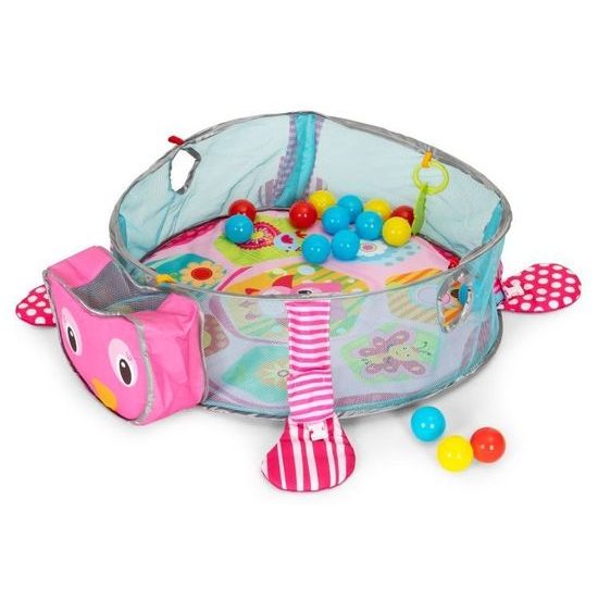 Ecotoys hrací deka s 30 míčky Želva - růžová