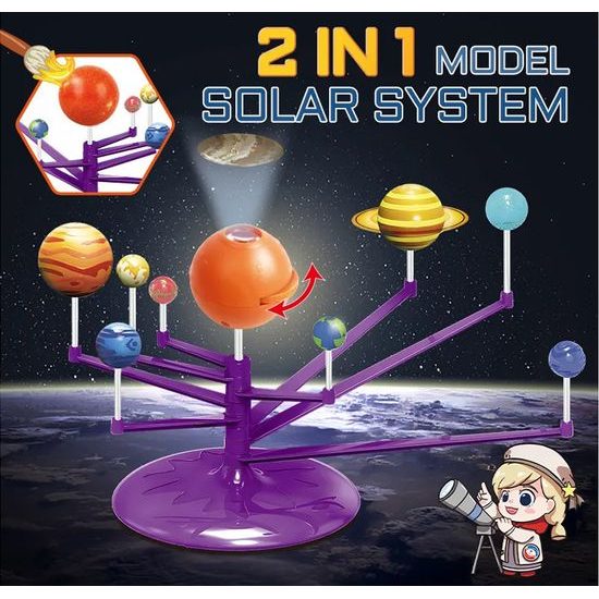 Vzdělávací sada 2v1 sluneční soustava s projektorem