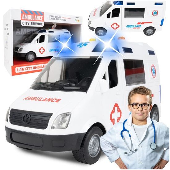 Sanitka se světly a zvuky City Ambulance 1:16