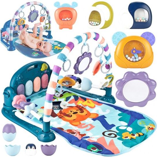 Hrací deka s piankem Tygřík - modrá