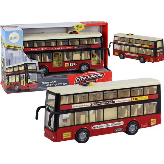 Dvoupatrový autobus na baterie 1:16