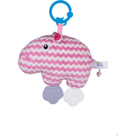 Bali Bazoo Závěsná hračka na kočárek Hrošík, růžová/bílá
