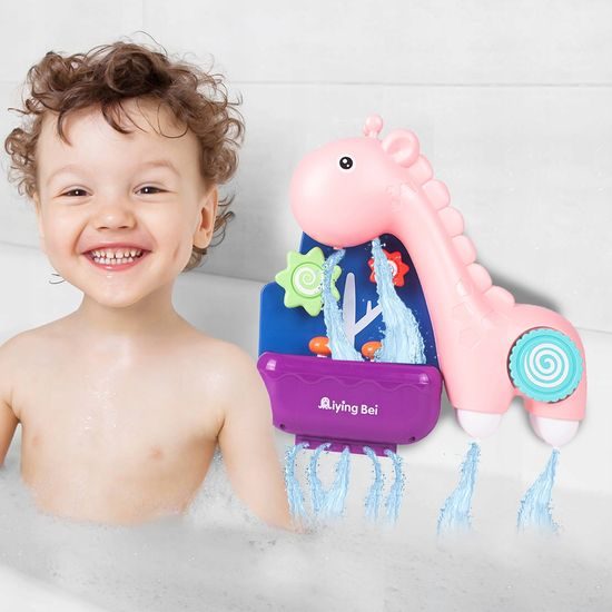 Dětská fontánka do vany Žirafa růžová