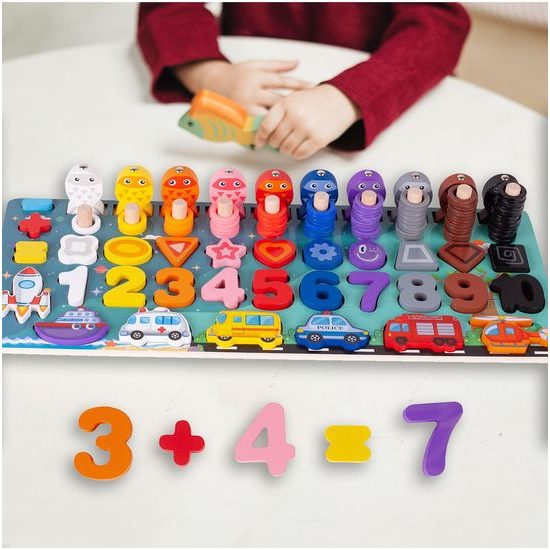 Dřevěná vkládačka pro děti 5v1 Matching Board