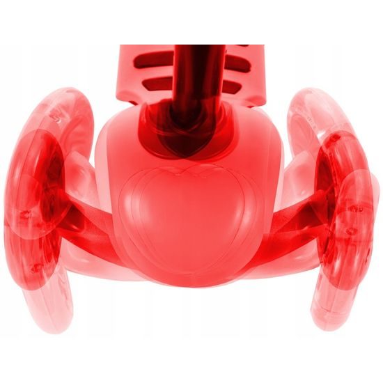 Dětská koloběžka Bedrunka čevená se sedátkem a svítícími koly