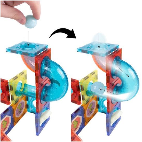 Magnetická svítící stavebnice se skluzavkou Light Magnetic 75 dílů