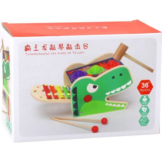 Dřevěný xylofon 2v1, Dinosaurus
