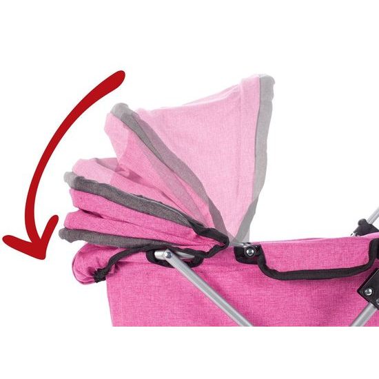 Hluboký kočárek pro panenky Princess růžový