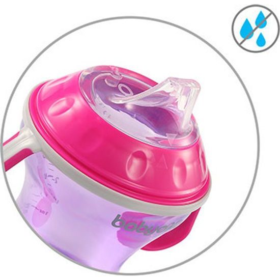 Drippy cup-měkký náustek 180ml, přírodní kojící růžový