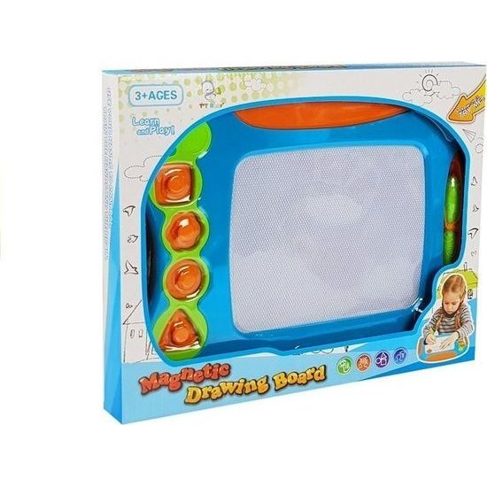 Kreslící magnetická tabulka s doplňky - modro/oranžová