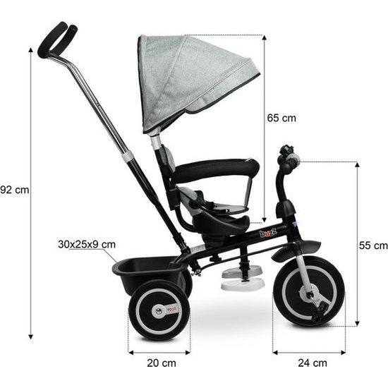 Dětská tříkolka Toyz Buzz grey