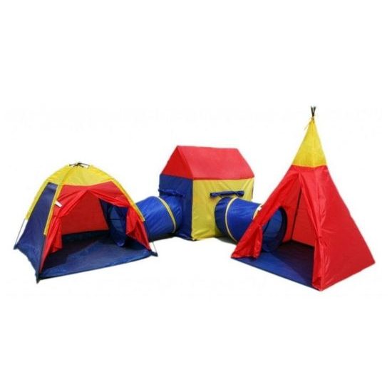 Ecotoys dětský stan 5v1 se 2 tunely