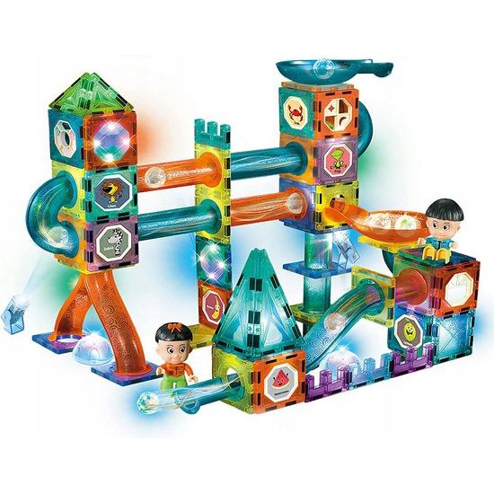 Doris magnetická svítící stavebnice se skluzavkou Light Magnetic 150 dílů