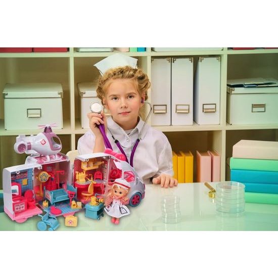 Rozkládací sanitka pro panenku My Little Hospital