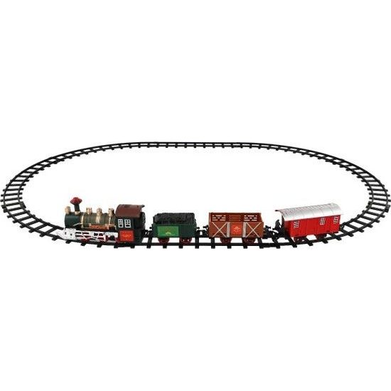 Vlak + 3 vagóny s kolejemi - 8ks na baterie